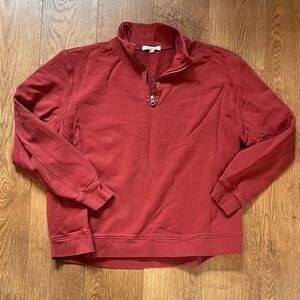 Mododoc Red Half-Zip Sweatshirt with Terry Inside Size XL (fits like M)